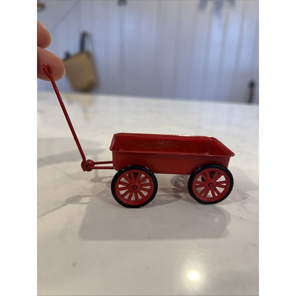Vintage Metal Dollhouse Red Wagon, Knobler Japan, Miniature